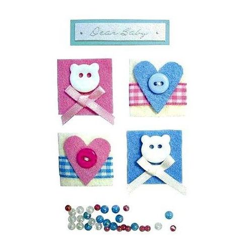 Herma 3D handmade Stickers Teddy Bear Pack of 5 for cardmaking scrapbooks gifts