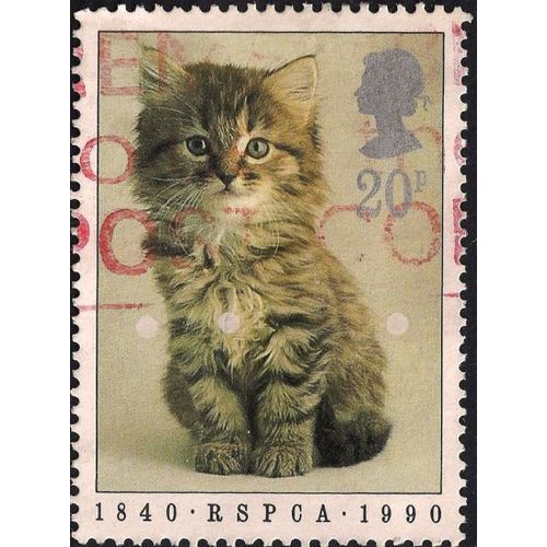 GB, CATS, RSPCA Kitten, light brown 1990, 20p, #2