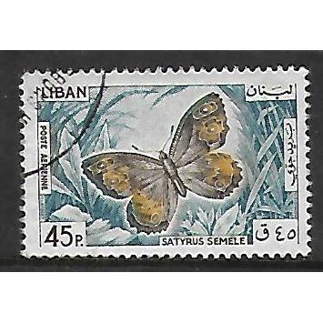 LEBANON 1965 BUTTERFLIES 45p COMMON GRAYLING SG 876 FINE USED#