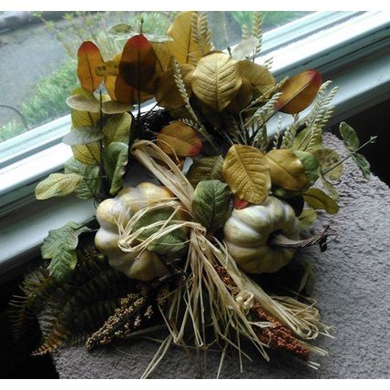 New 12"X14" Wreath in Autumn Colors & Pumpkins