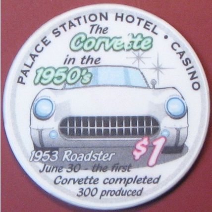 Palace Station. $1 Casino Chip. Las Vegas, NV. 1953 Roadster. G85.