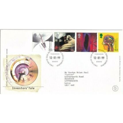 GB 1999 Inventors Tale FDC Bureau cancel Typed with enclosure VGC