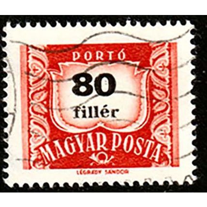 Hungary 1958 Postage Due 80f Used Stamp.