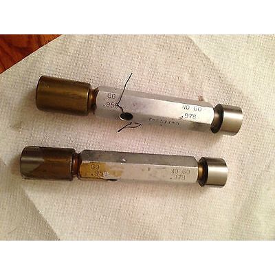 LOT 3 THE PIPE MACHINERY 958,978 INSPECTION GAGE GO NO GO PLUG GAGE .958 .978,AG