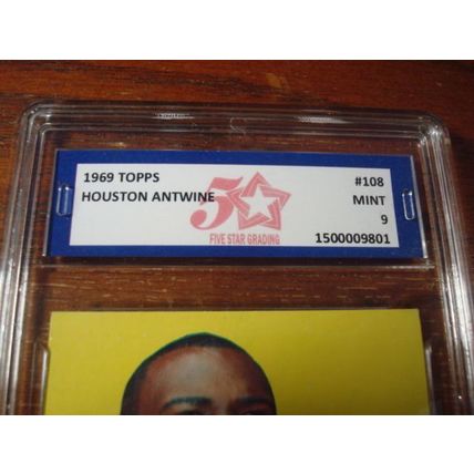 1969 Topps, Graded Mint 9, HOUSTON ANTWINE, Defensive Tackle, Boston Patriots