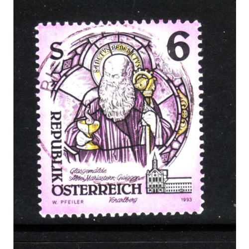 AUSTRIA 1993 MONASTERIES AND ABBEYS 6s ST BENEDICT FINE USED#2