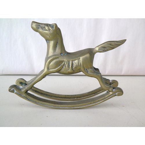 VNTG SOLID BRASS ROCKING HORSE