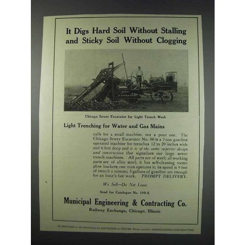 1910 Municipal Engin. Chicago Sewer Excavator No. 00 Ad