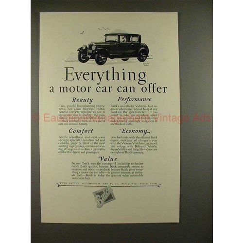 1927 Buick Car Ad - Everything a Motor Car Can Offer!!