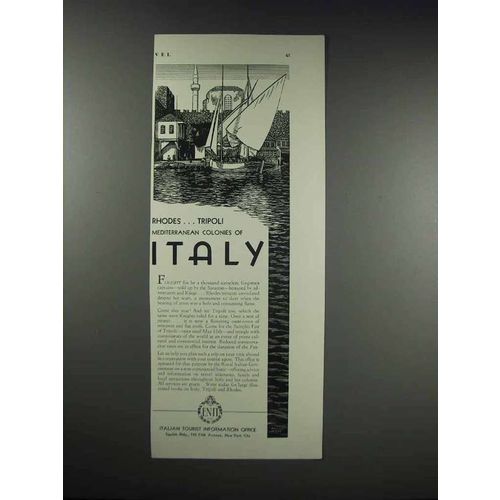 1932 Italian Tourist Information Office Ad - Rhodes