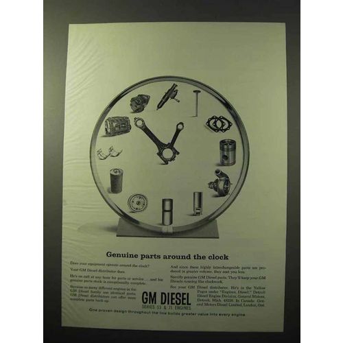1964 GM Diesel Ad - Genuine Parts Around the Clock