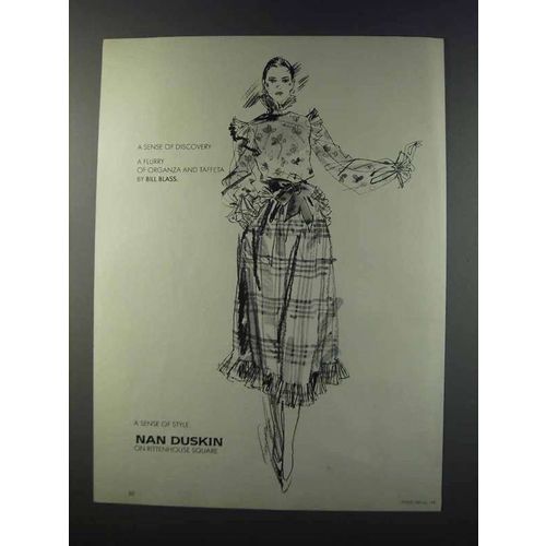 1981 Nan Duskin Ad - Bill Blass Organza Fashion