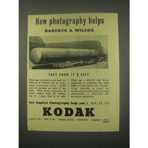 1949 Kodak Photography Ad - How photography helps Babcock & Wilcox