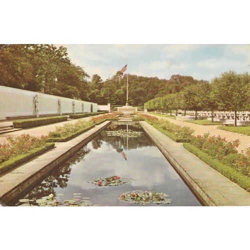 Memorial Wall the American Cemetery & Memorial Cambridgeshire Postcard (CAM77323