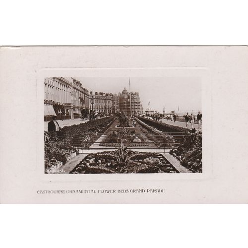 Eastbourne Ornamental Flower Beds Grand Parade Sussex Postcard (SX77609)