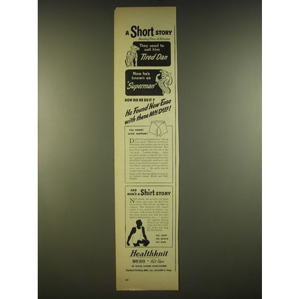 1944 Healthknit MacDees Underwear and Kut-Ups Undershirt Ad - A short story