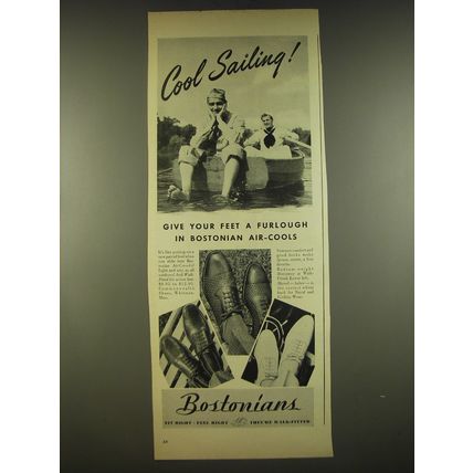 1944 Bostonian Shoes Ad - Cool Sailing
