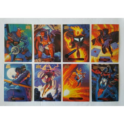 Marvel masterpieces 1994 card lot 8 cards in EX/NM+ Condition w/ Cable,Gambit...