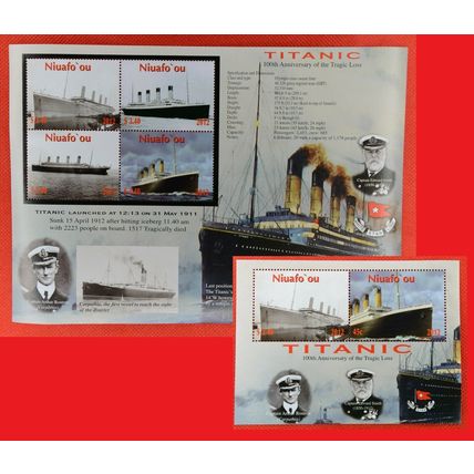 ZAYIX 2012 Tonga Niuafo'ou 288-289 MNH Ships Sinking of the Titanic 052922SL22M