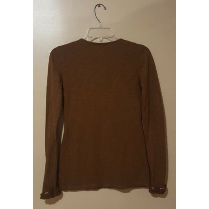 Pre-Owned INC International Concepts Brown Button Top-M