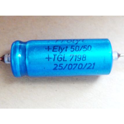Electrolytic Capacitor 50µF 50V Frolyt German Made New Old Stock Transistor Amp?