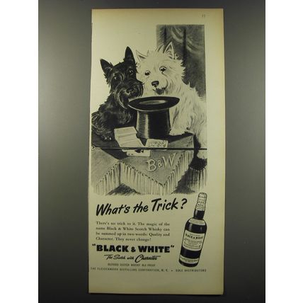 1955 Black & White Scotch Ad - What's the trick?