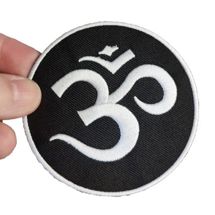 Om Hindu Symbol Iron On Patch Sew Spiritual Badge 8cm x 8cm Badges Patches P310