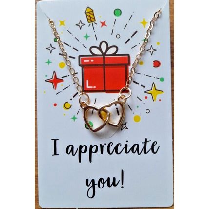 Golden Infinity Two Entwined Hearts Necklace I Appreciate You Gift
