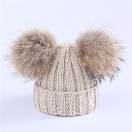 Baby Double Pom Pom Cap Beanie Hat