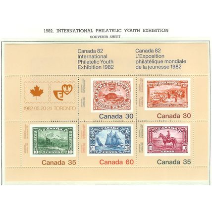 Canada 1982 Souvenir Sheet Intl. Philatelic Youth Ex. 913a A438 MNH