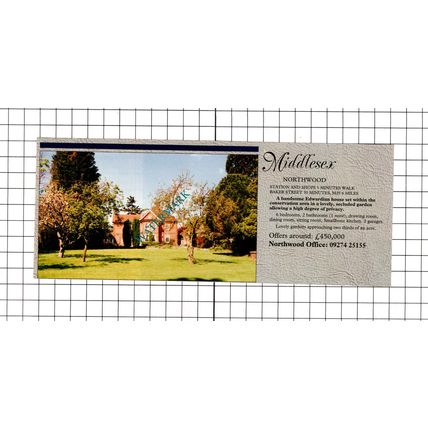 Northwood Middlesex House Sale Advert - 1991 Clipping / Print