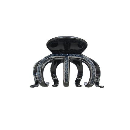 Large octopus hair claw clip with dark blue crystals for thick hair