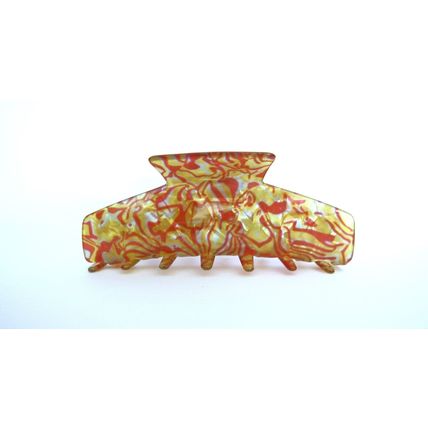 Magenta red yellow gold shimmering effect hair claw clamp clip