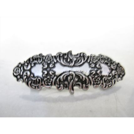 Silver or bronze metal viking nordic filigree hair clip barrette for fine thin