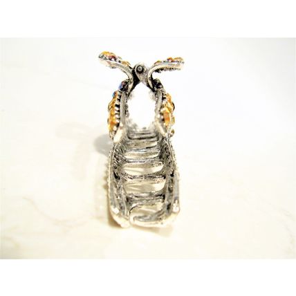 Art deco silver metal hair claw clip with crystals