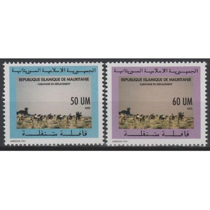 Mauritanie 1993 Mi. 1008 - 1009 Caravane en déplacement Chameau Faune 2 val. **