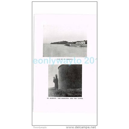 CAP DE ST HOSPICE, MADONNA AND TOWER, FRANCE, PHOTO BOOK ILLUSTRATION, 1921
