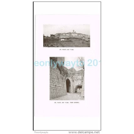 ST PAUL DU VAR AND THE ENTRY, FRANCE, PHOTO BOOK ILLUSTRATION, 1921