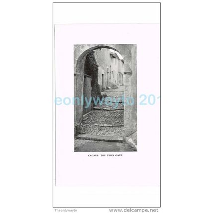 CAGNES, TOWN GATE, FRANCE, PHOTO BOOK ILLUSTRATION, 1921