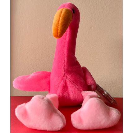 Pinky the Flamingo 10" Beanie Baby Stuffed Animal Toy TY Retired Rare