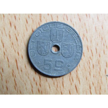 Belgium 1941 5 Centime Belgique (French Text) Coin