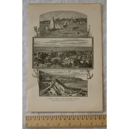 Vintage engraving Cowes, Ryde & The Esplanade Ventnor