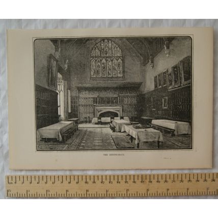 Vintage engraving The Dining Hall