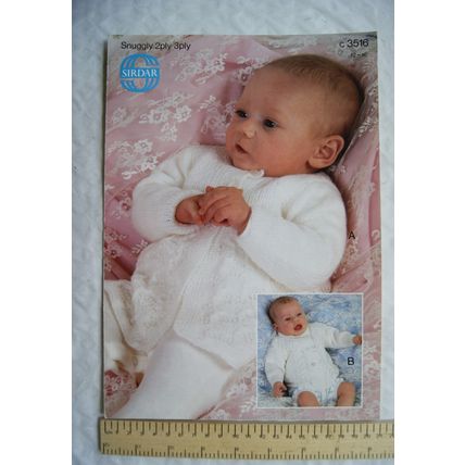 Vintage: Sirdar 3516 matinee coats, 2 and 3 ply, 12-16 inch, 30-41 cm