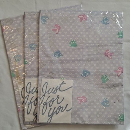 Vintage Lot 3 New American Greetings BABY Shower WRAPPING PAPER Gift Wrap