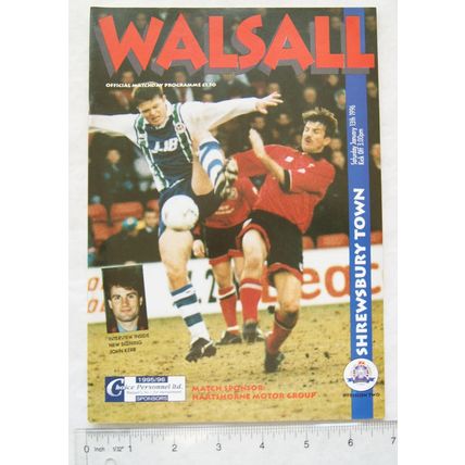 1996 programme Walsall v. Shrewsbury Town