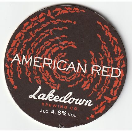 UNUSED KEG CLIP FRONT - LAKEDOWN BREWING CO - AMERICAN RED