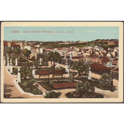 Jardim São Pedro de Alcântara, Lisboa, c.1920s - Santos Rocha Bilhete Postal