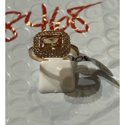 NWT Ring Bomb Party Sz9 RBP Flush Smokey Topaz Rose Gold P Band Costume Jewelry