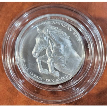 1 Oz Silver Collectible Crazy Horse Sioux Native American BU Mintage Of 5000